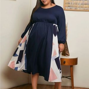 Navy blue dress Size 24W stretchy and flowy